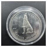 1967 Canada Silver 50-Cent Coin