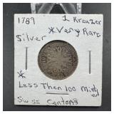 1789 Silver 1 Kreuzer Coin