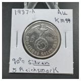 1937-A Third Reich Germany Silver Coin