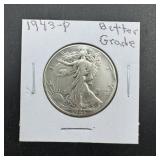 1943 Walking Liberty Silver Half Dollar