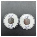 1889 & 1891 Indian Head Cents