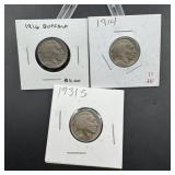 Three Better-Date Buffalo Nickels ï¿½ 1914, 1916 & 1