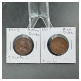 1905 & 1907 Canadian Large Cents