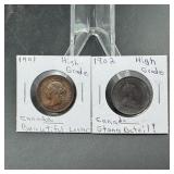1901 & 1902 Canadian Large Cents
