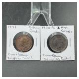 1891 & 1900 Canadian Large Cents