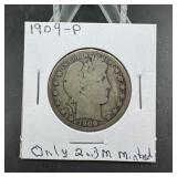 1909 Barber Silver Half Dollar