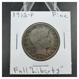 1912 Barber Silver Half Dollar