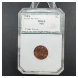 1995 Doubled Die Obverse Cent - Graded MS66 Red