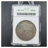 1897-O Morgan Silver Dollar - Soap Box - Graded XF