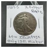 1929-S Walking Liberty Silver Half Dollar