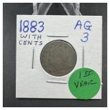 1883 Liberty Head V Nickel - With CENTS