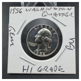 1956 Washington Silver Quarter - Gem BU