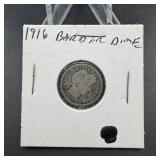 1916 Barber Silver Dime