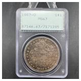 1883-O Morgan Silver Dollar - Old Rattler Holder -