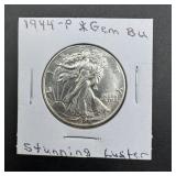1944 Walking Liberty Silver Half Dollar - Bright L