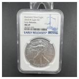 2018-W Burnished American Silver Eagle - NGC MS69