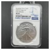 2020-W Burnished American Silver Eagle - NGC MS69