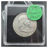 1948 Franklin Silver Half Dollar - In Case