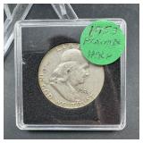 1953 Franklin Silver Half Dollar - In Case
