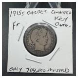 1915-S Barber Silver Quarter - Key Date
