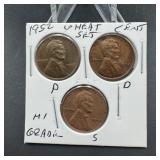 1952 Lincoln Wheat Cent P-D-S Set - High Grade