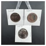 Three Kennedy Half Dollars ï¿½ 2024-P & 2025-D