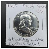 1957 Franklin Silver Half Dollar Proof