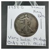 1938-D Walking Liberty Silver Half Dollar