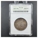 1897 Barber Silver Half Dollar - Soap Box - Graded