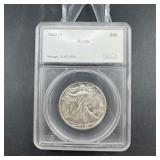 1942-D Walking Liberty Silver Half Dollar - Graded