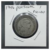 1946 Portugal 1 Escudo Coin