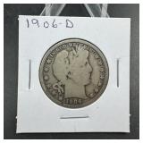 1906-D Barber Silver Half Dollar