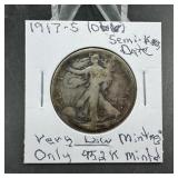1917-S Walking Liberty Silver Half Dollar