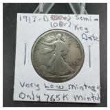 1917-D Walking Liberty Silver Half Dollar