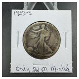 1923-S Walking Liberty Silver Half Dollar