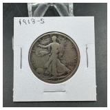 1918-S Walking Liberty Silver Half Dollar