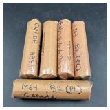 (5xBid) 5 Rolls of 1964 PL Canada Cents - 5ï¿½