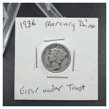 1936 Mercury Silver Dime ï¿½ Possible ï¿½TRUSTï¿½ Error