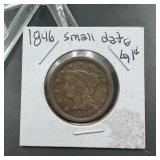 1846 Small Date Braided Hair Large Cent