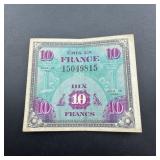 1944 WWII Allied Military Currency Note