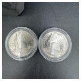 Two 1986 Statue of Liberty Commemorative Silver Do