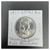 1958-D Franklin Silver Half Dollar