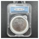 1889 Morgan Silver Dollar - Graded MS67