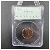 1942 Proof Wheat Cent - Old Rattler Holder - Grade