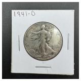1941-D Walking Liberty Silver Half Dollar