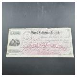 1874 First National Bank of Helena, Montana Check
