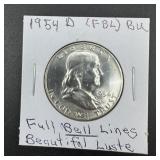 1954-D Franklin Silver Half Dollar