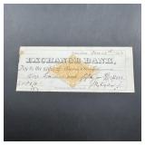 1877 Exchange Bank of Jefferson City, Missouri Che