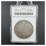 1901-S Morgan Silver Dollar - Soap Box - Graded AU