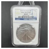 2014-W American Silver Eagle - NGC MS69 - Early Re